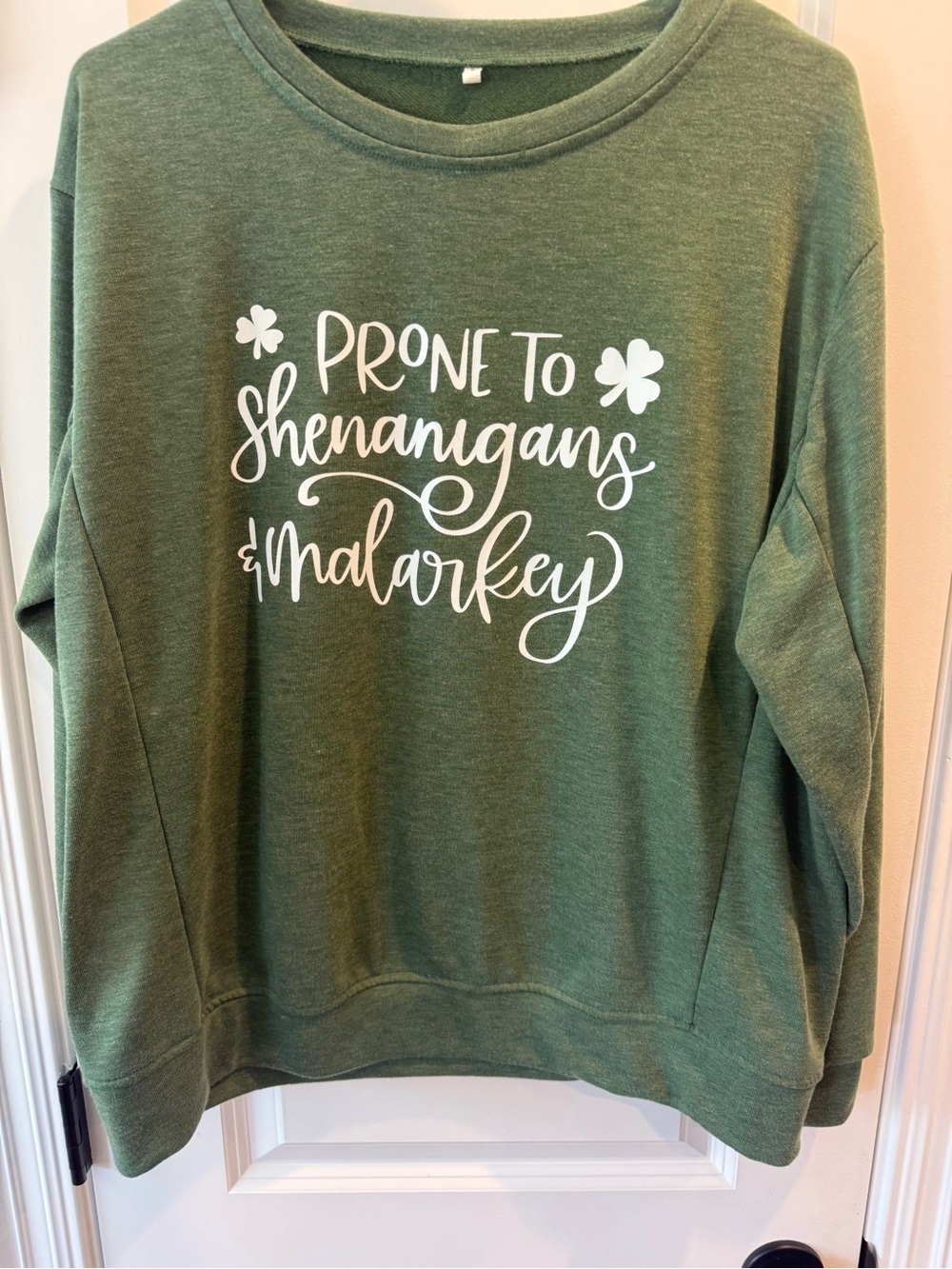 Green 'Prone to Shenanigans & Malarkey' Sweatshirt - Large